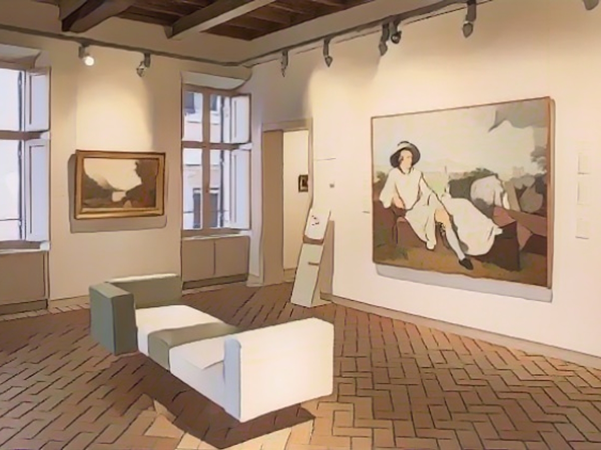 Время для отдыха в комнате Тишбейна с раздельными кроватями. В поле зрения - копия его всемирно известной картины с изображением Гете.
