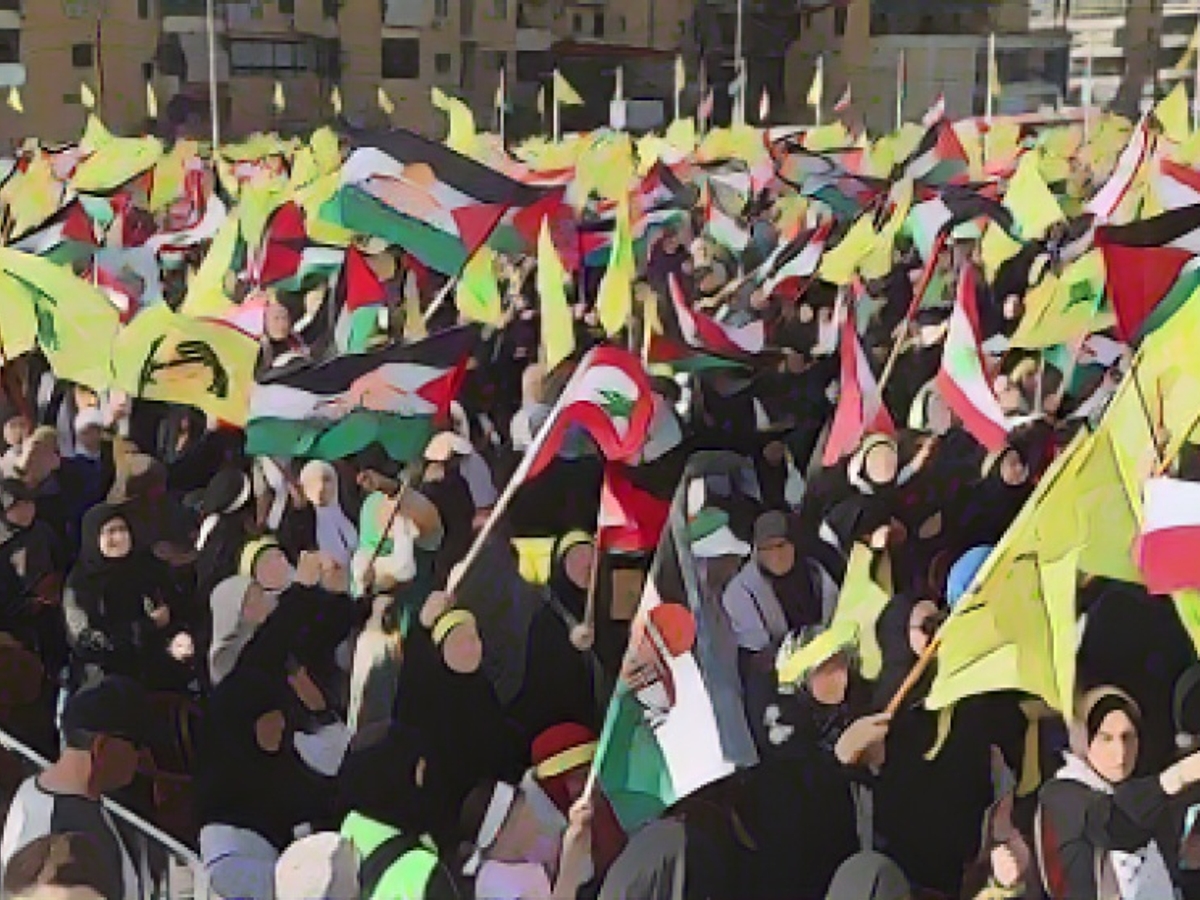Die Hisbollah mobilisierte im Süden Beiruts ihre Anhänger für die Rede des Terror-Chefs