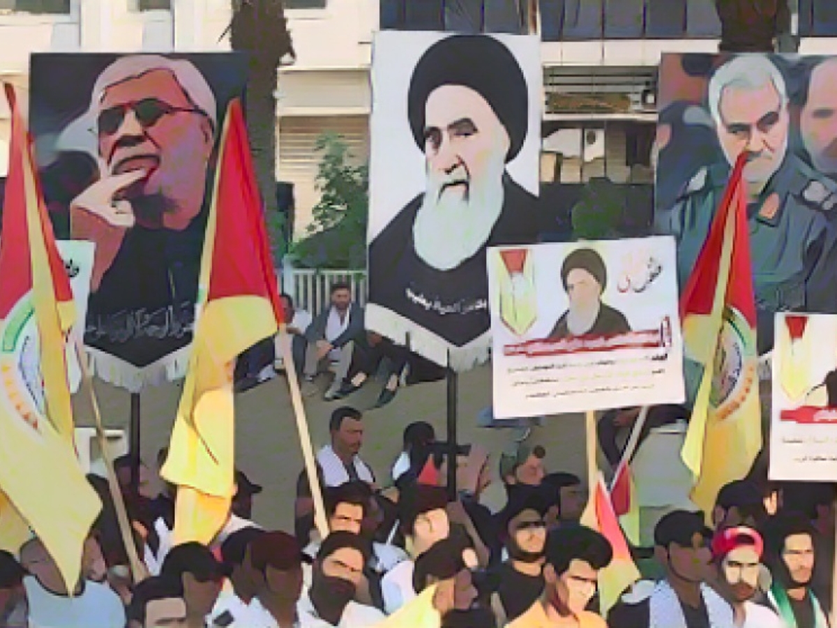 Auch in Bagdad (Iran) hielten Anhänger Plakate von schiitischen Terror-Führern aus der Region hoch