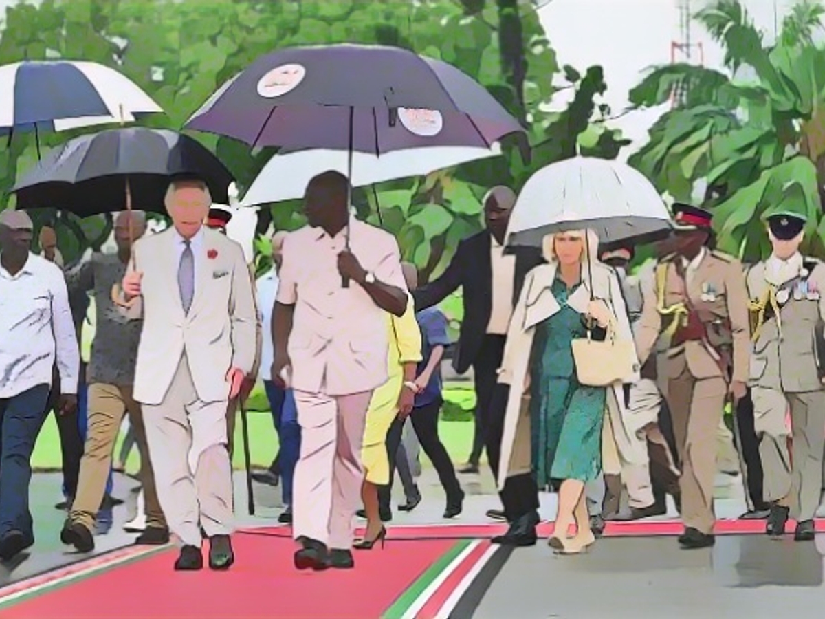 Последний день визита в Кению: Чарльз и Камилла рядом с президентом Уильямом Руто.