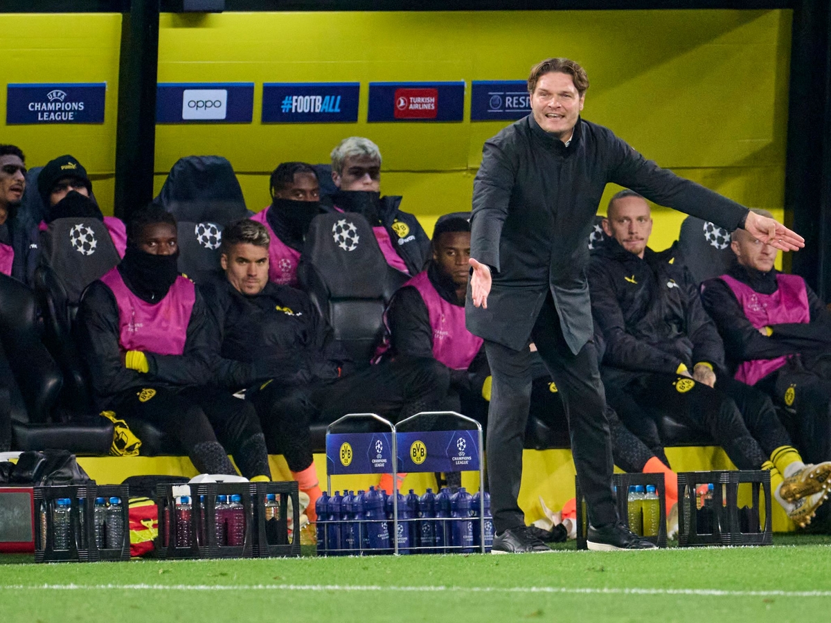 El entrenador del BVB Edin Terzic estuvo presente en la banda.