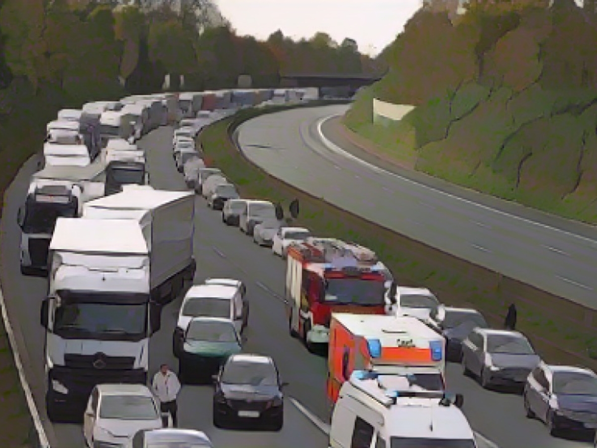 Der Verkehr in Richtung Münster staute sich auf bis zu 10 Kilometern