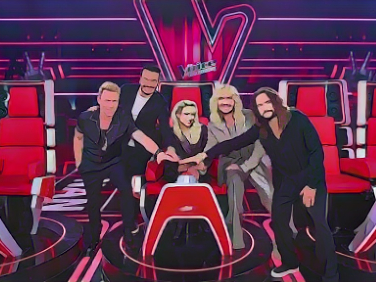 Die aktuellen „The Voice“-Coaches (v.l.): Ronan Keating, Giovanni Zarrella, Shirin David sowie Bill und Tom Kaulitz