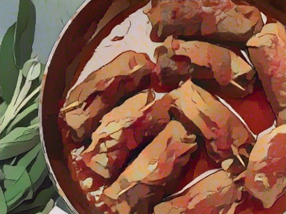 Los rollitos de ternera con jamón y salvia recuerdan un poco a la saltimbocca italiana.