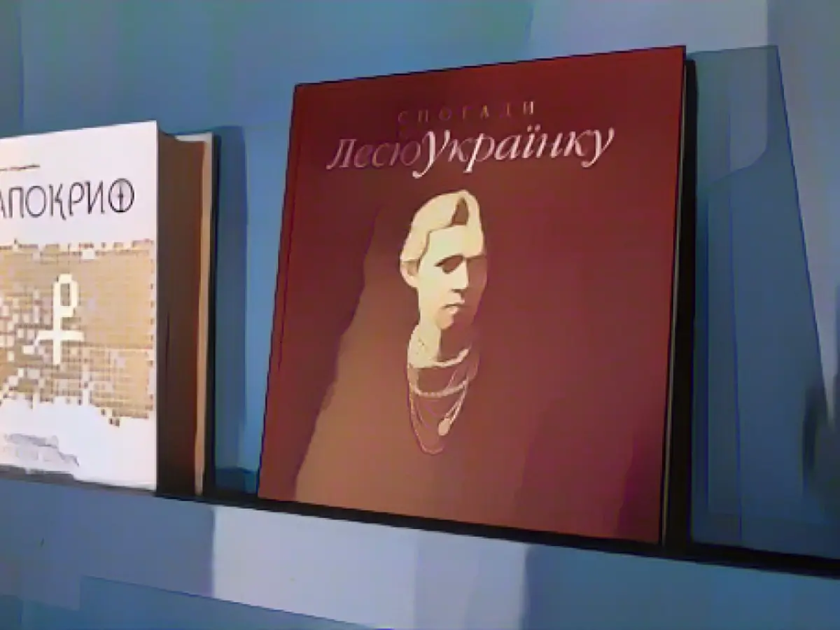 Images from an exhibition commemorating Ukrainian poet Lesya Ukrainka in Kiev, February 2021