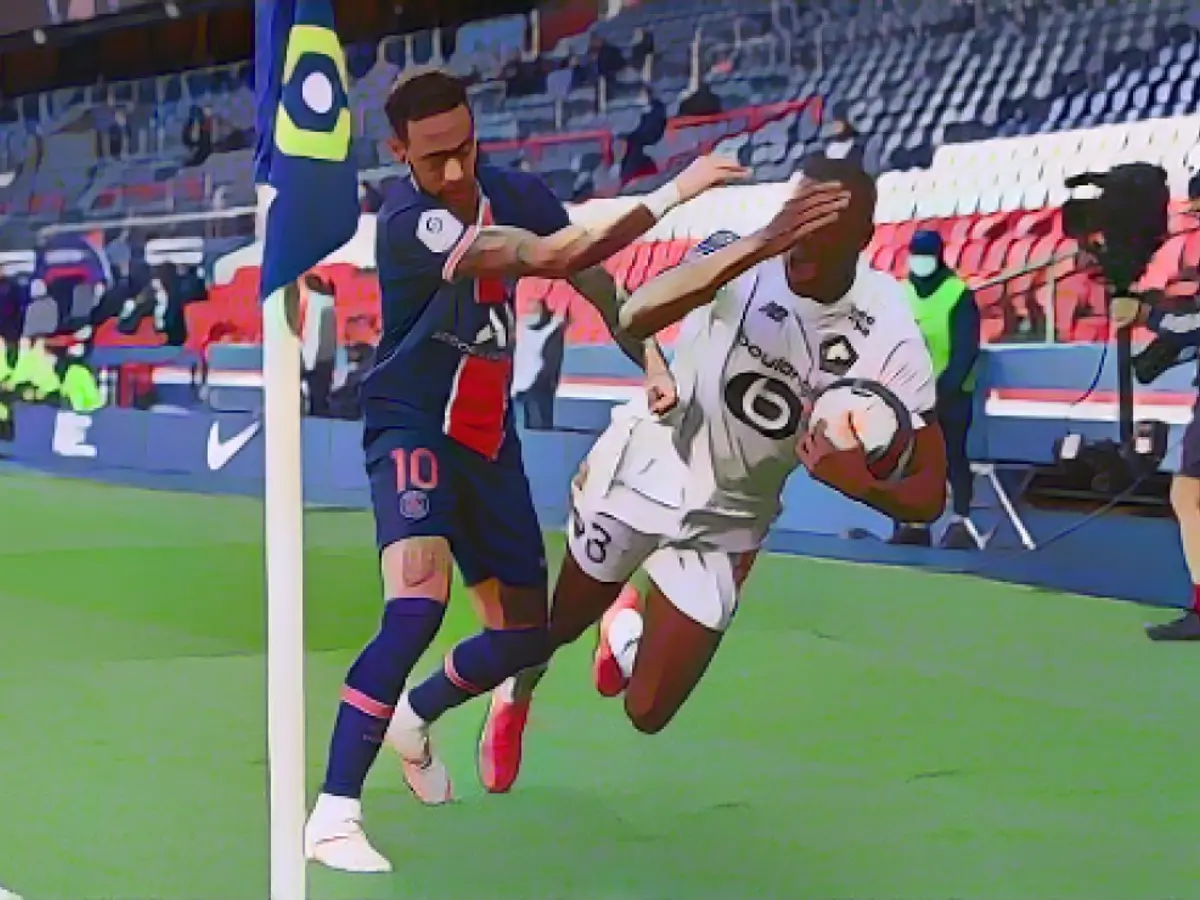 Auch Thiago Jallow von Lille wurde vom Platz gestellt.