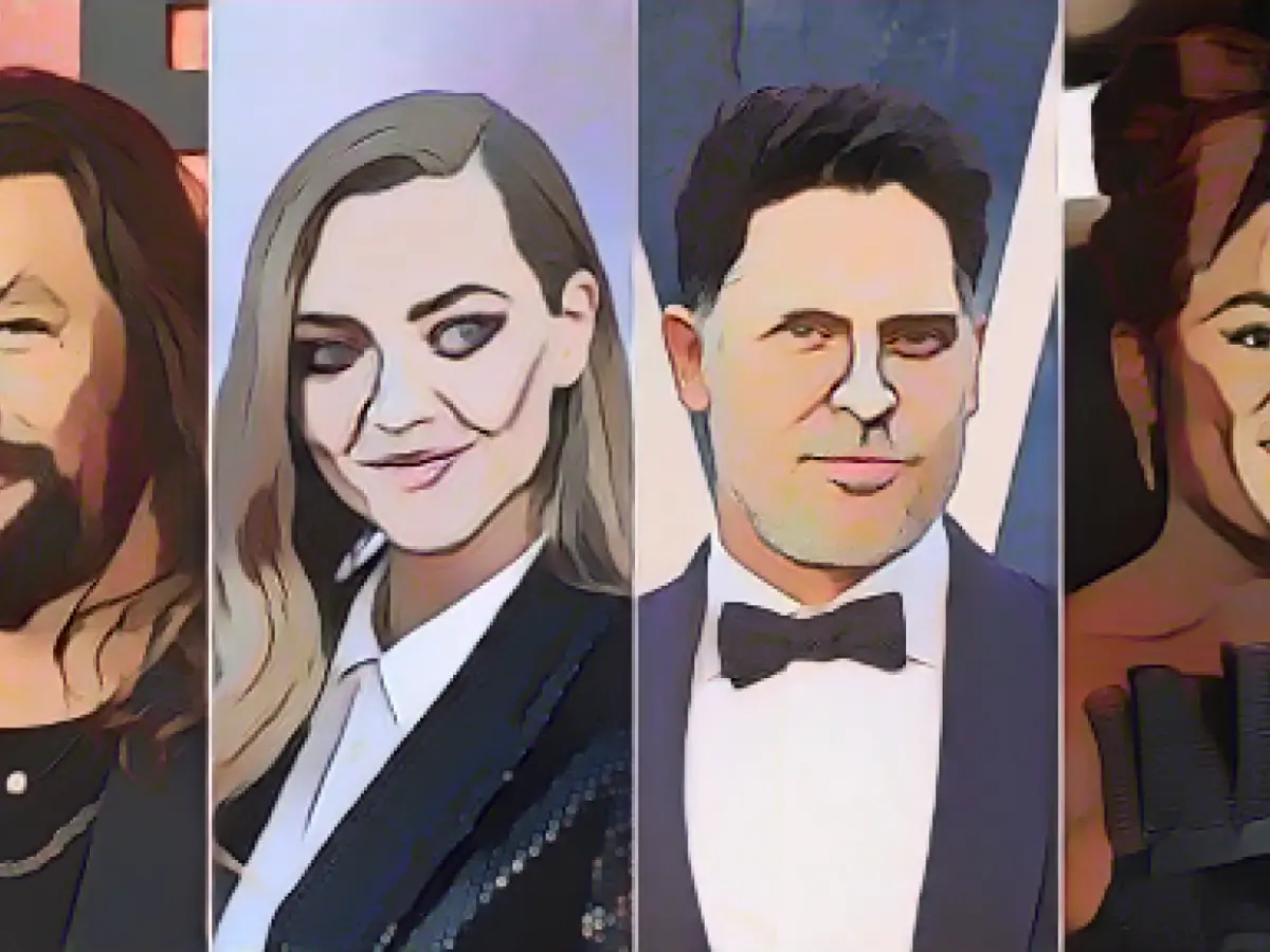 De la stânga, Jason Momoa, Amanda Seyfried, Joe Manganiello și Danielle Brooks