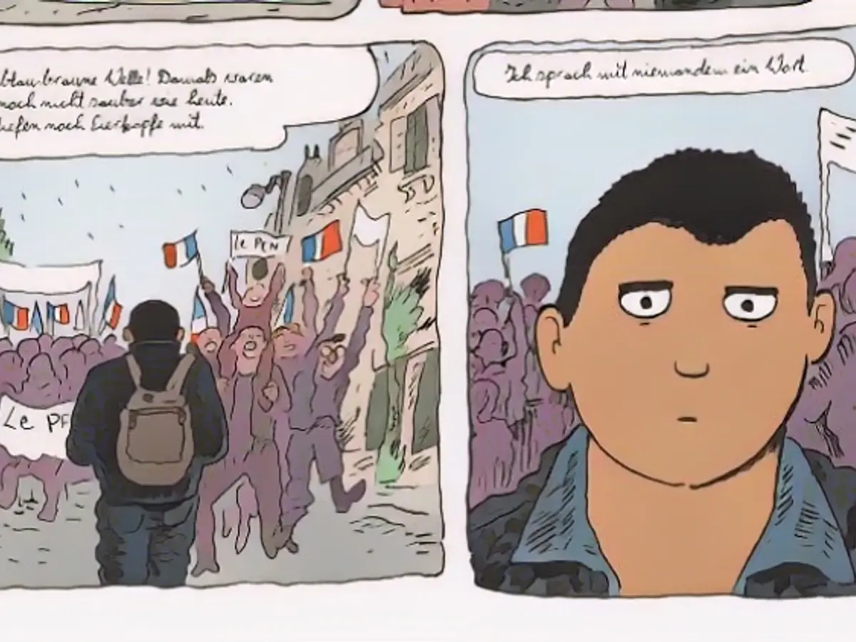 Sfar gets caught up in a demonstration by the Front National when it was still much more radical.