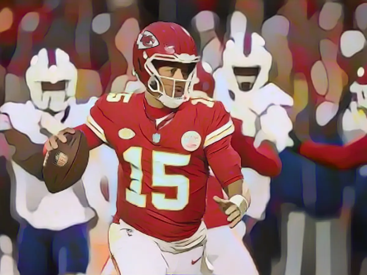 Mahomes Bills'e karşı pas atmaya çalışıyor.