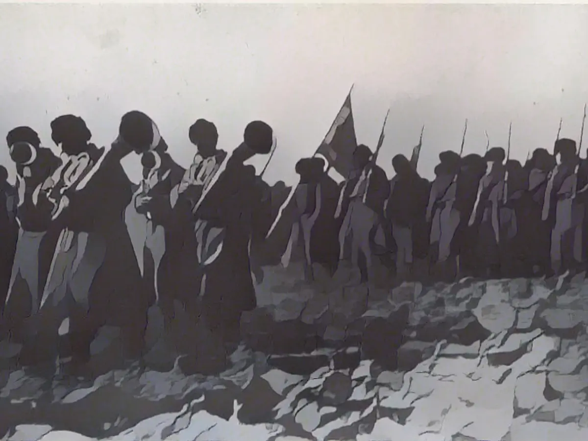 The 55th Regiment advances in the Battle of Mukden.