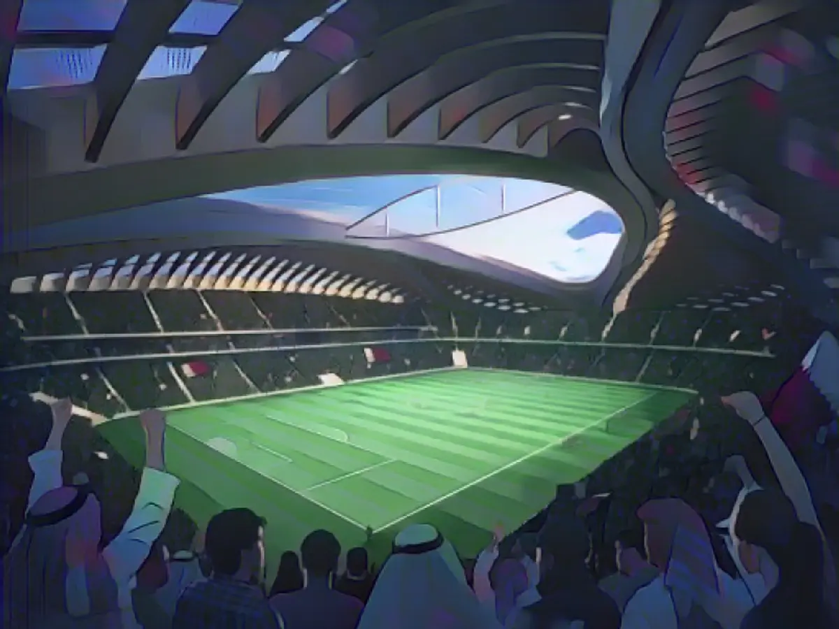 Uma representação artística do estádio Al Wakrah, no Qatar.