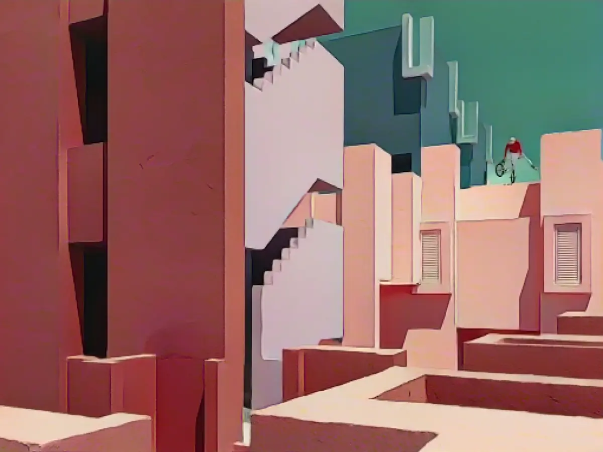 La Muralla Roja is a colossal apartment complex in the Spanish town of Culp, which was built by Ricardo Bofill in 1969. The building itself is a marvel, filled with stairs, narrow corridors, platforms, and concrete walls everywhere, making it easy to lose orientation. The building is divided into various zones, each with different, pastel-toned colors that harmoniously complement one another. As you traverse this masterpiece, you experience an overwhelming sense of awe and instantly feel transported into a different world. For Senad and I, it was like a playground filled with nearly limitless spaces and opportunities for us to unleash our creativity. For this photograph, I sought to capture the richness of pastel hues and diverse architectural structures and create a balanced composition of architecture and action sports through performing an BMX trick by Senad. To ensure the colors of the building fully revealed their potential, we had to wait until the sun took the appropriate position to equally illuminate the scene Postmodern La Muralla Roja architectural complex in Culp, Spain.