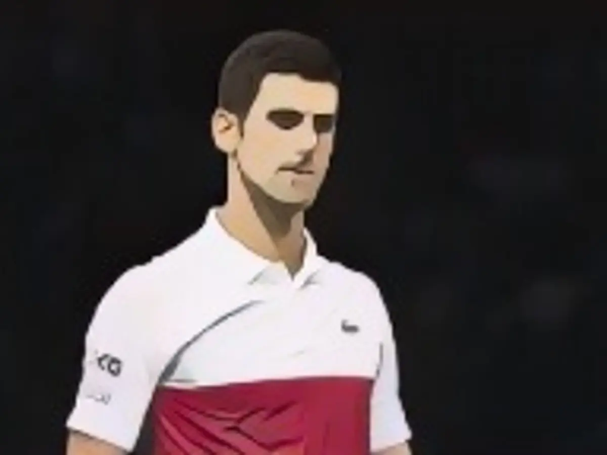 PARIS, FRANȚA - 07 NOIEMBRIE: Novak Djokovic din Serbia în timpul meciului din finala de simplu masculin împotriva lui Daniil Medvedev din Rusia în ziua a șaptea a turneului Rolex Paris Masters la AccorHotels Arena pe 07 noiembrie 2021 la Paris, Franța. (Foto: Tnani Badreddine/DeFodi Images via Getty Images)