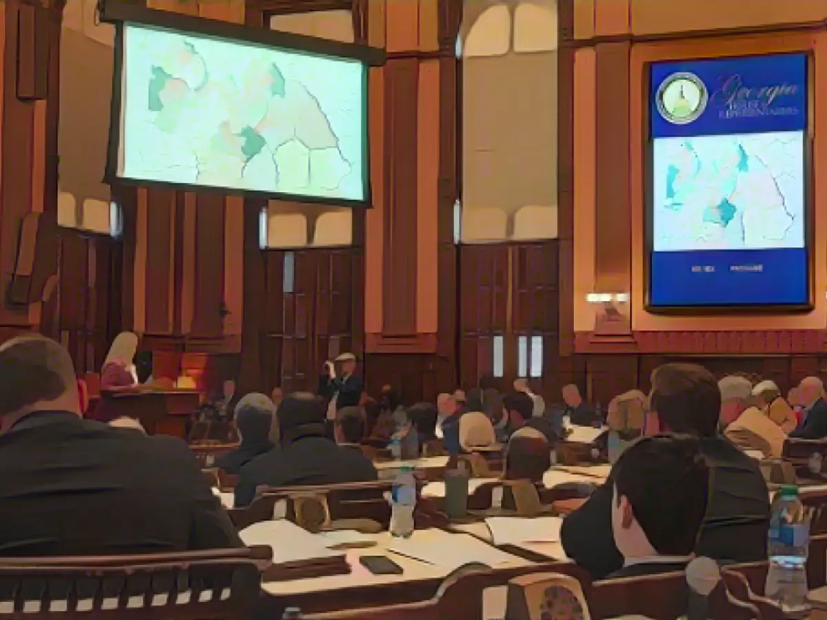 Палата представителей штата Джорджия голосует за новую законодательную карту штата 1 декабря 2023 года в Капитолии штата в Атланте.