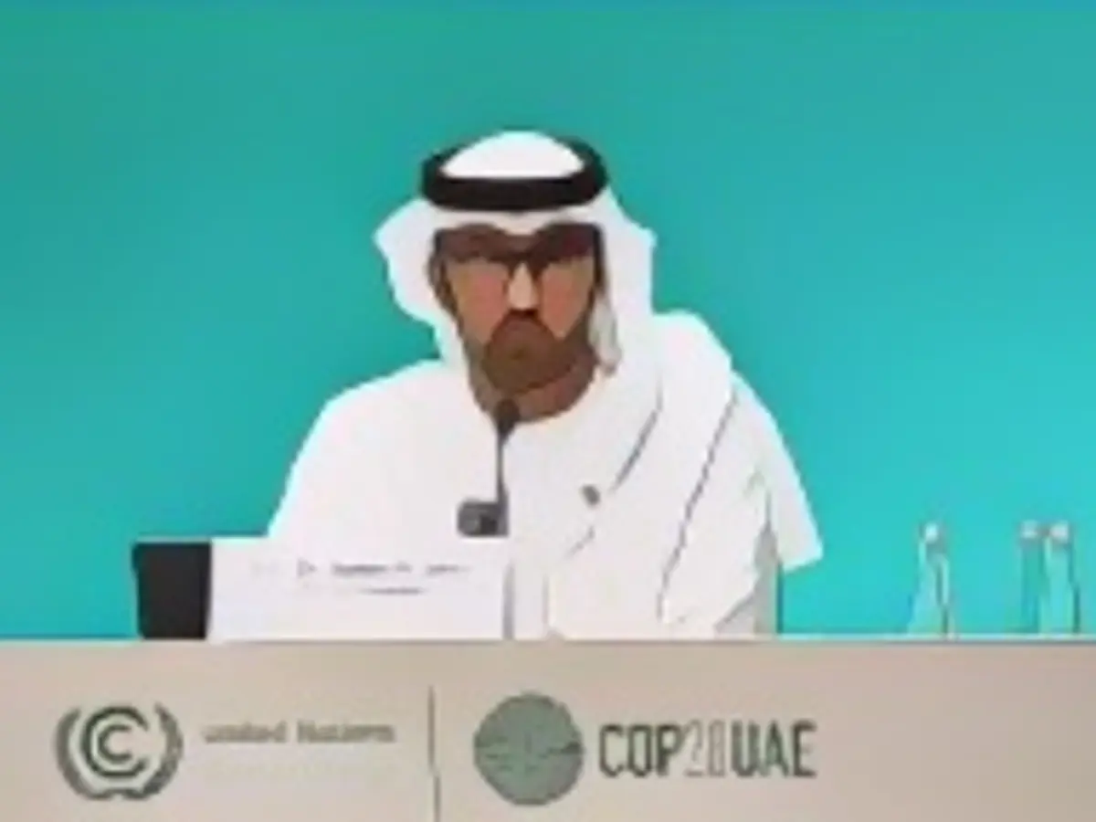 Министр промышленности и передовых технологий Объединенных Арабских Эмиратов и президент COP28 Султан Ахмед Аль Джабер выступает на пресс-конференции в рамках Конференции ООН по изменению климата (COP28) в Дубае, Объединенные Арабские Эмираты, 4 декабря 2023 года. REUTERS/Thaier Al-Sudani