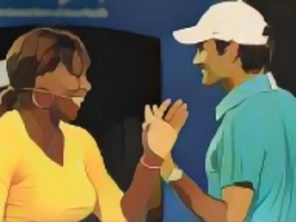 Serena Williams e Roger Federer hanno giocato insieme in una partita di esibizione di beneficenza per le vittime del terremoto di Haiti agli Australian Open 2010.