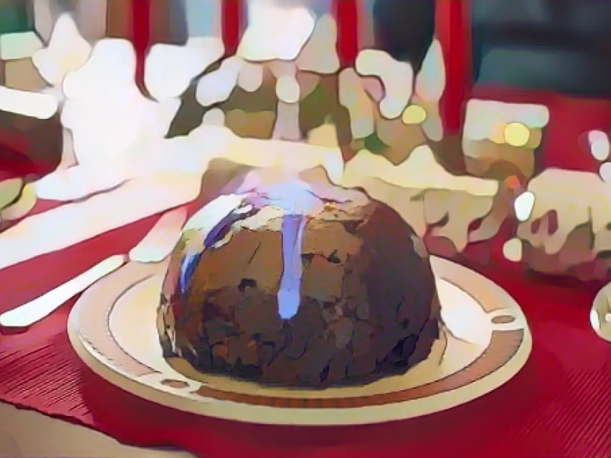 El pudin de Navidad -un pastel denso que a veces se sirve flambeado con brandy- es una tradición navideña en Inglaterra.