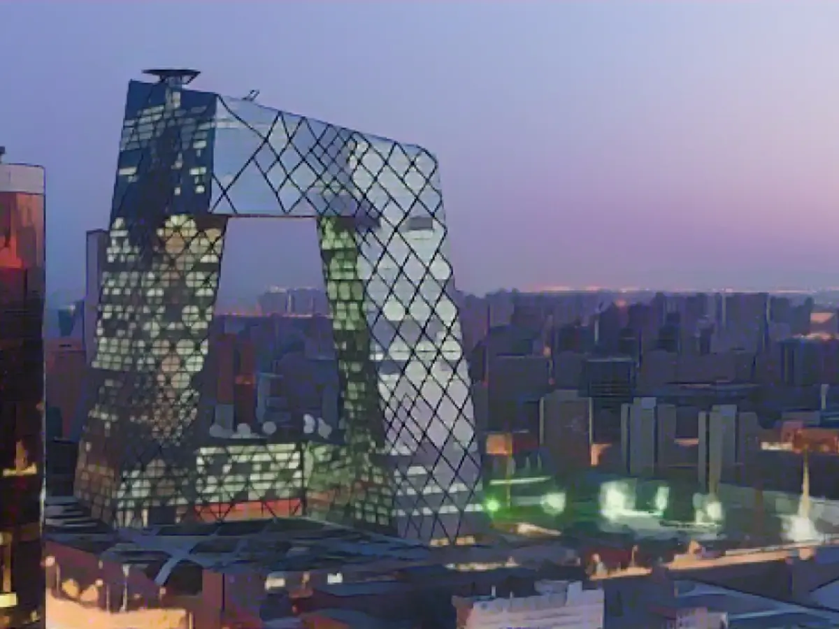 La torre CCTV de Pekín, apodada 