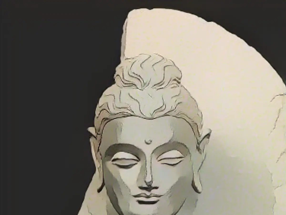 Стоящий Будда Шакьямуни - Гандхара династии Кушан II-III вв. н.э.