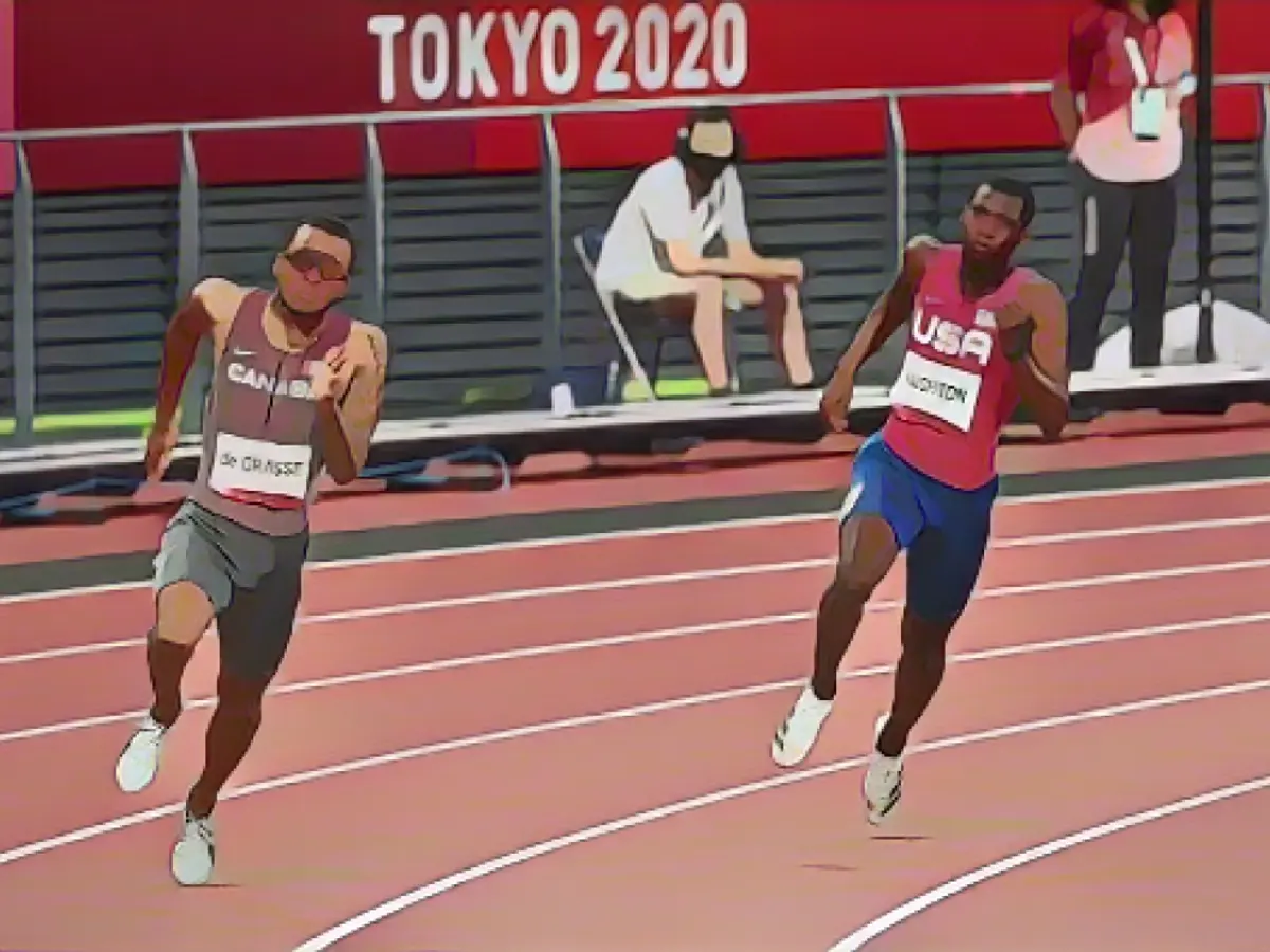Найтон в финальном забеге на 200 метров на Олимпийских играх в Токио в прошлом году.
