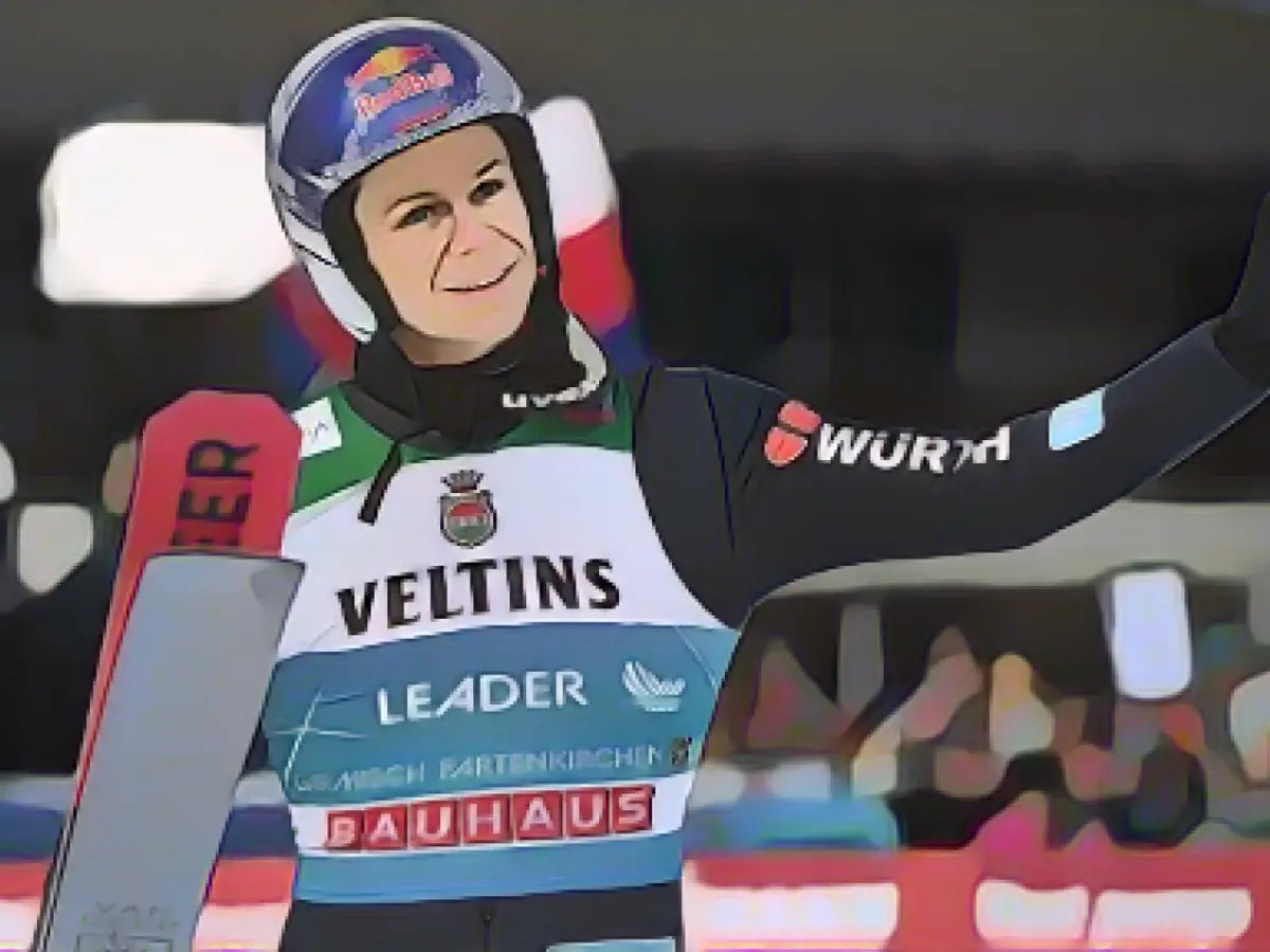 Andreas Wellinger finishes third in the New Year's competition but