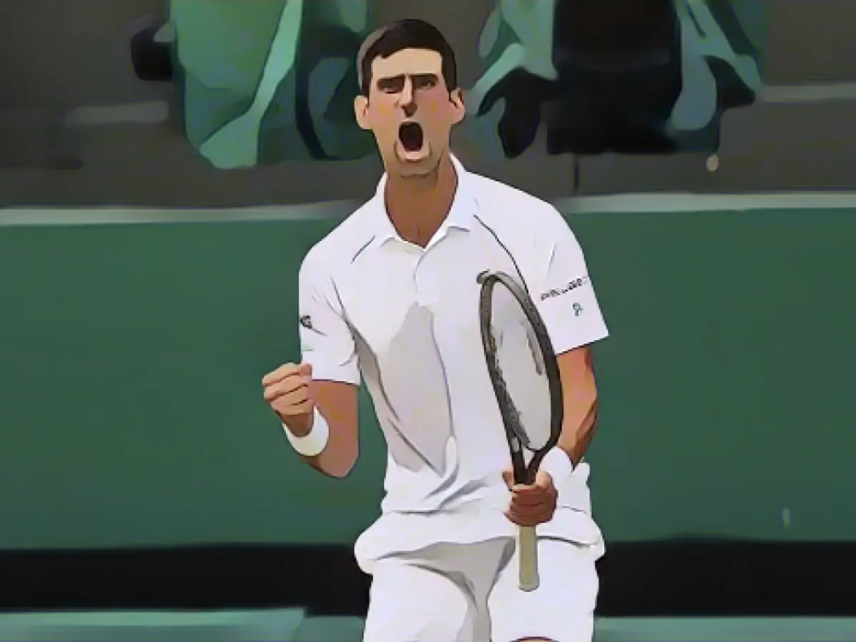 Novak Djokovic sărbătorește în timpul victoriei sale împotriva lui Denis Shapovalov, vineri.