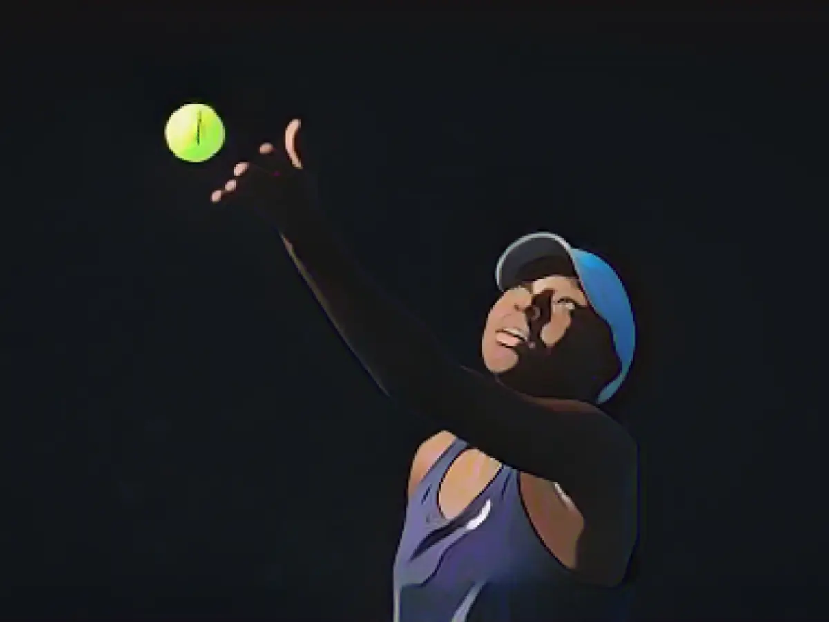 Angella Okutoyi în acțiune în timpul turneului de juniori de la Australian Open.
