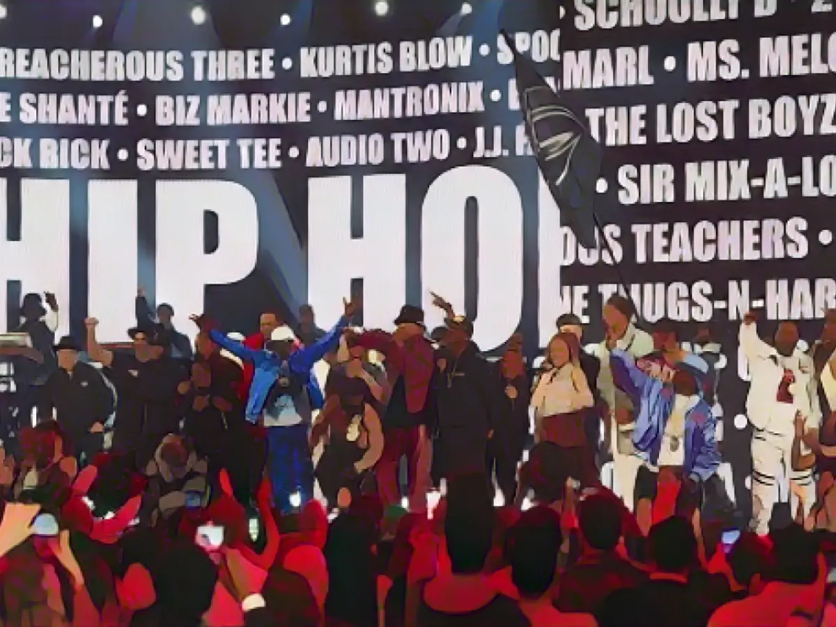 Un grupo de raperos rindió homenaje al 50 aniversario del hip-hop en la 65ª edición de los premios Grammy, celebrada en febrero.