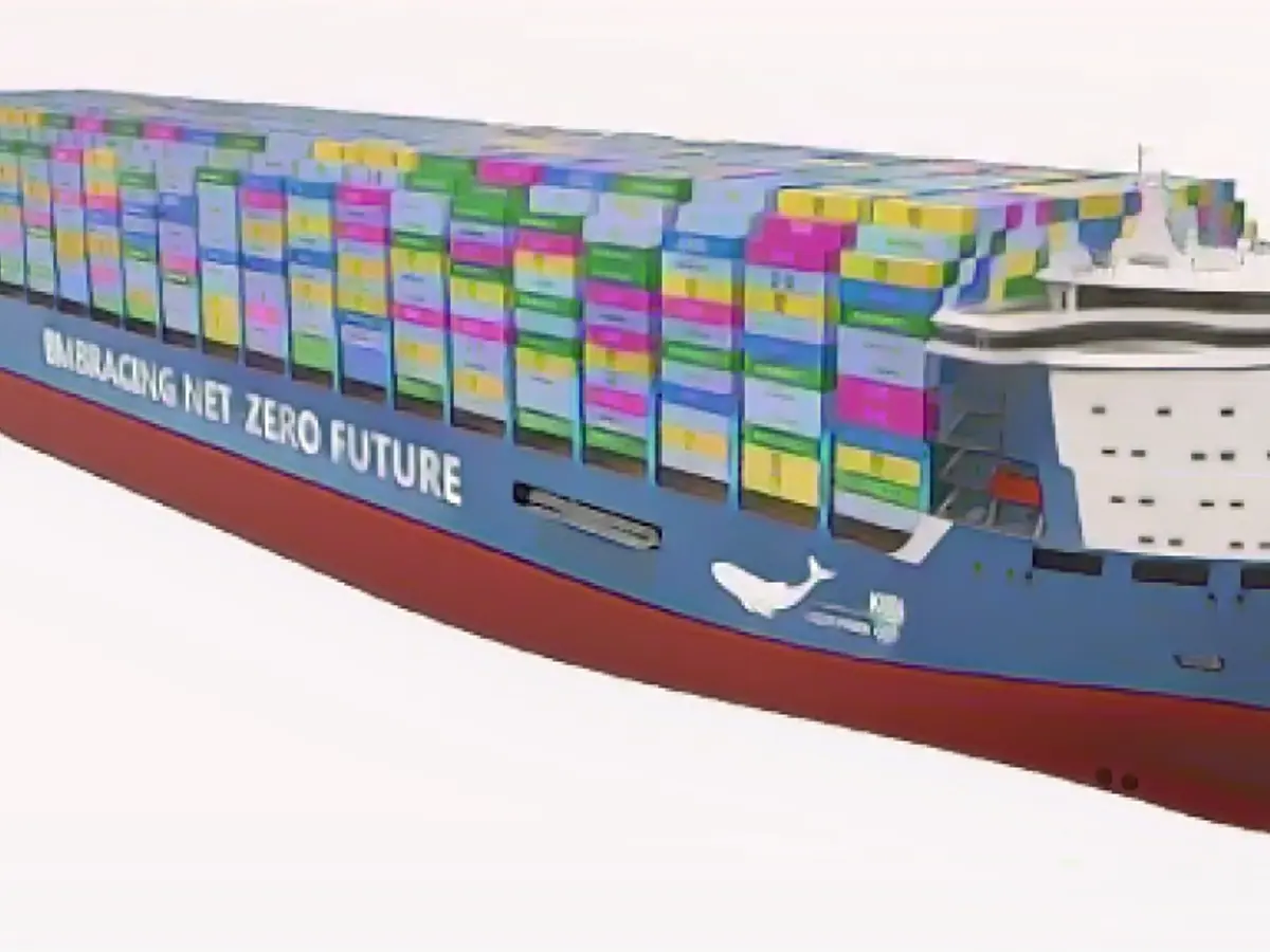 Модель планируемого контейнерного гиганта KUN-24AP: вмещающий 24 000 стандартных контейнеров, он станет самым большим судном, когда-либо построенным в мире.