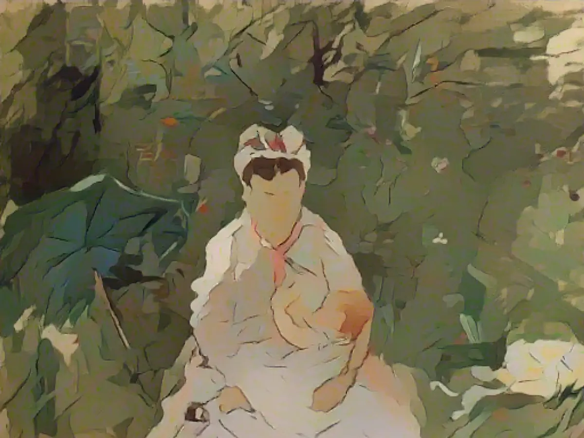 Il suggestivo dipinto di Berthe Morisot raffigura un'altra donna che allatta il suo bambino.