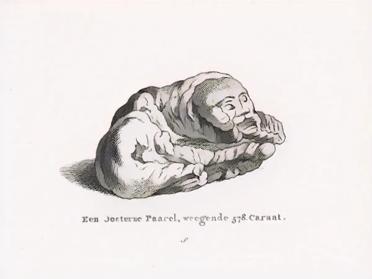 O gravură care înfățișează perla 