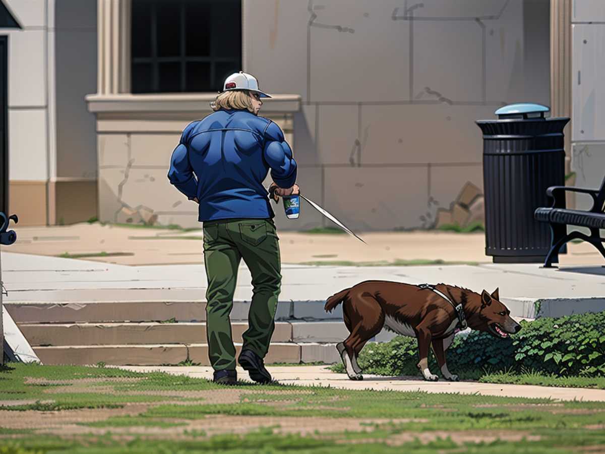 Ein Hund patrouilliert auf dem Gelände des Mississippi State Capitol, nachdem am Mittwochmorgen eine Bombendrohung gegen das Staatsgebäude ausgesprochen wurde.