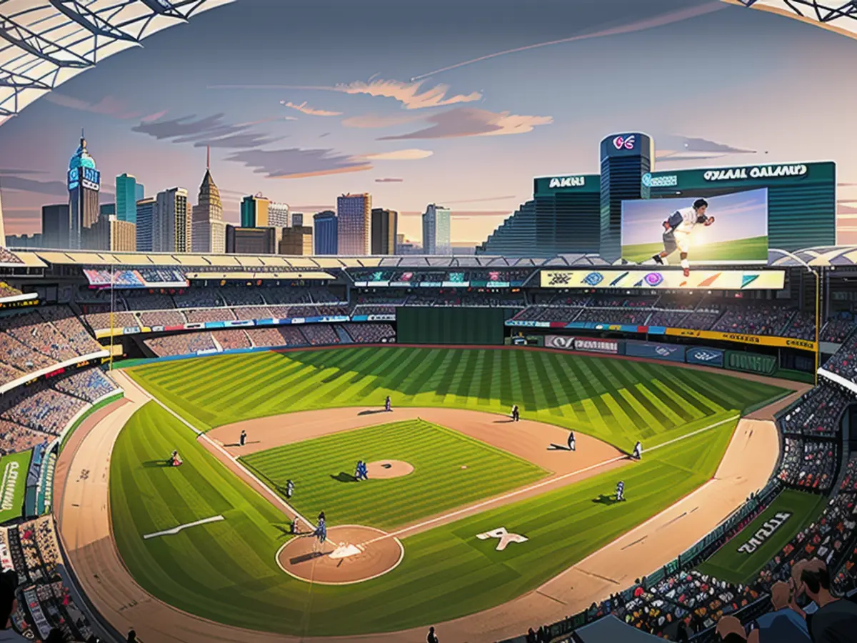 Représentation artistique du futur stade de la MLB sur le Strip de Las Vegas. Les Oakland A's...