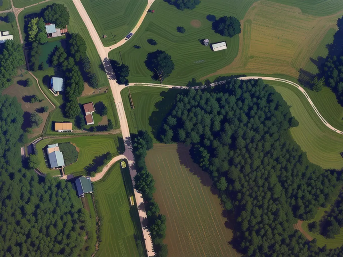 As casas são vistas perto de Crescent, Nebraska.