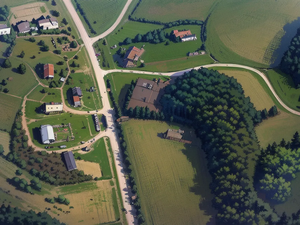 In der Nähe von Crescent, Nebraska, sind beschädigte Häuser zu sehen.