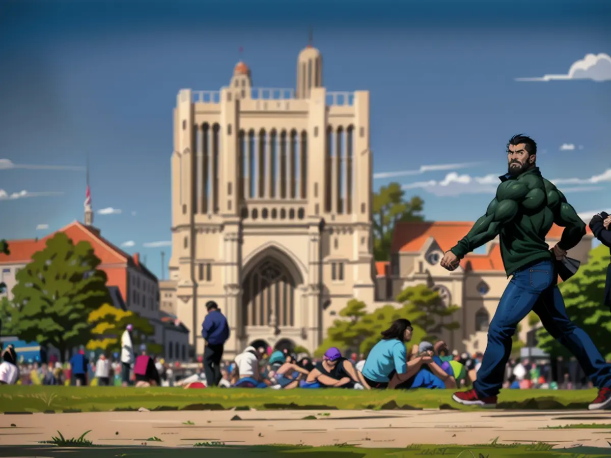 Manifestantes pró-palestinianos na Universidade de Yale, em New Haven, Connecticut, EUA, na terça-feira, 23 de abril de 2024.