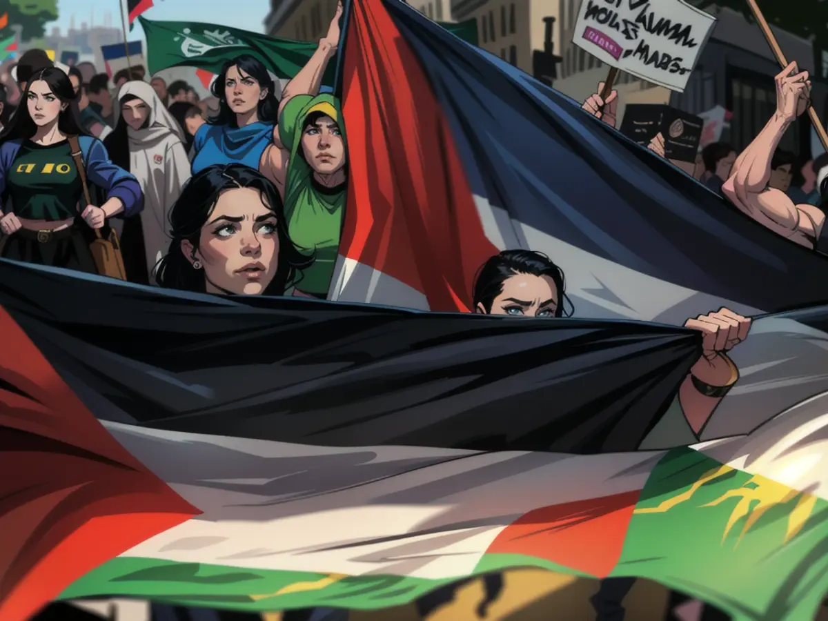 Menschen demonstrieren zur Unterstützung der Palästinenser in Cali, Kolumbien, am 19. Oktober 2023.