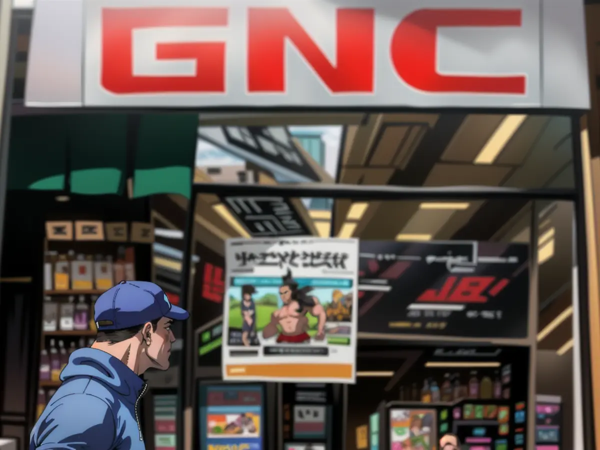 In this 2015 file photo, people walk past a GNC store on March 30, 2015 in New York City.