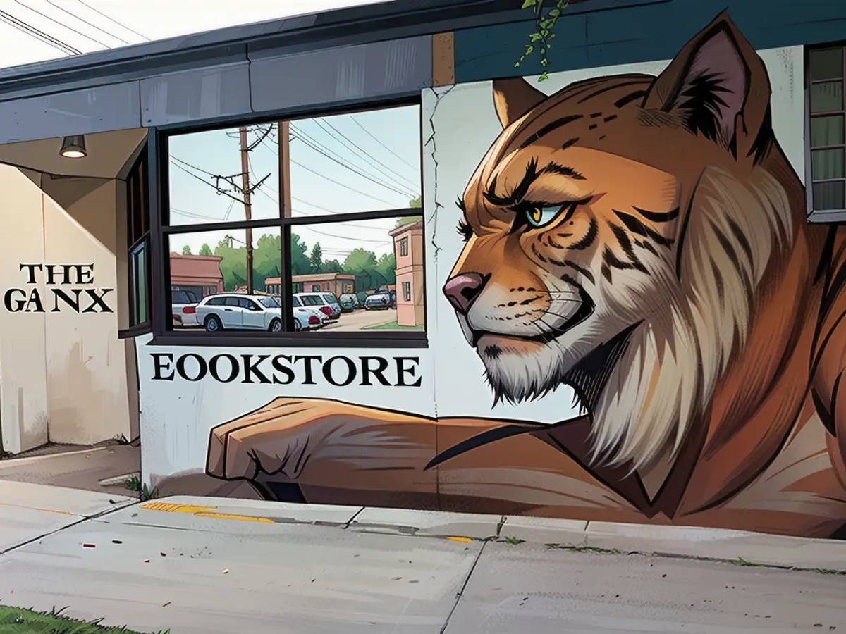 A mural of a lynx faces Gainesville's Main Street.