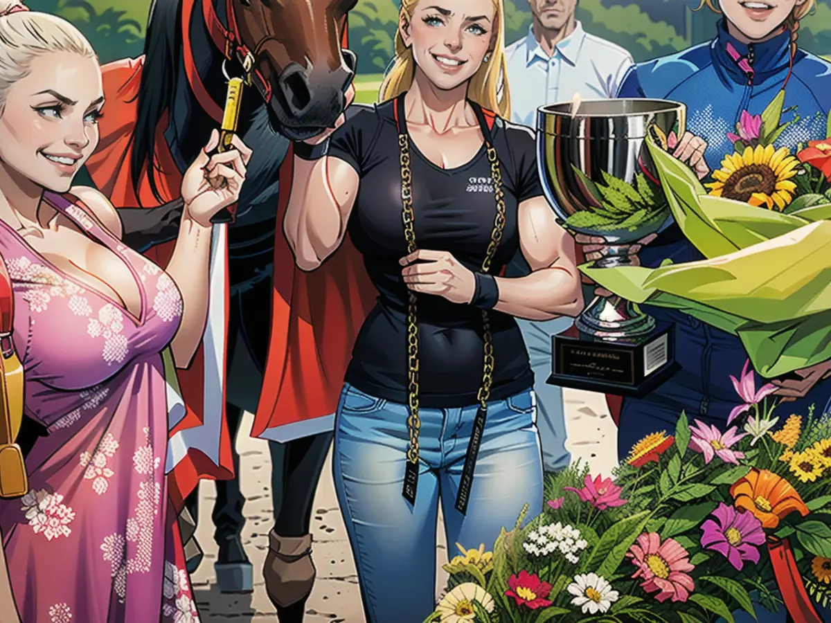 Happy horse racing: Katja Krasavice honored the winning horse 