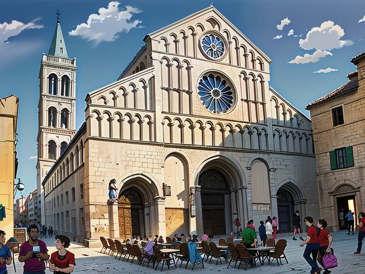 Die Kathedrale der Heiligen Anastasia in Zadar ist von römischen Ruinen umgeben.