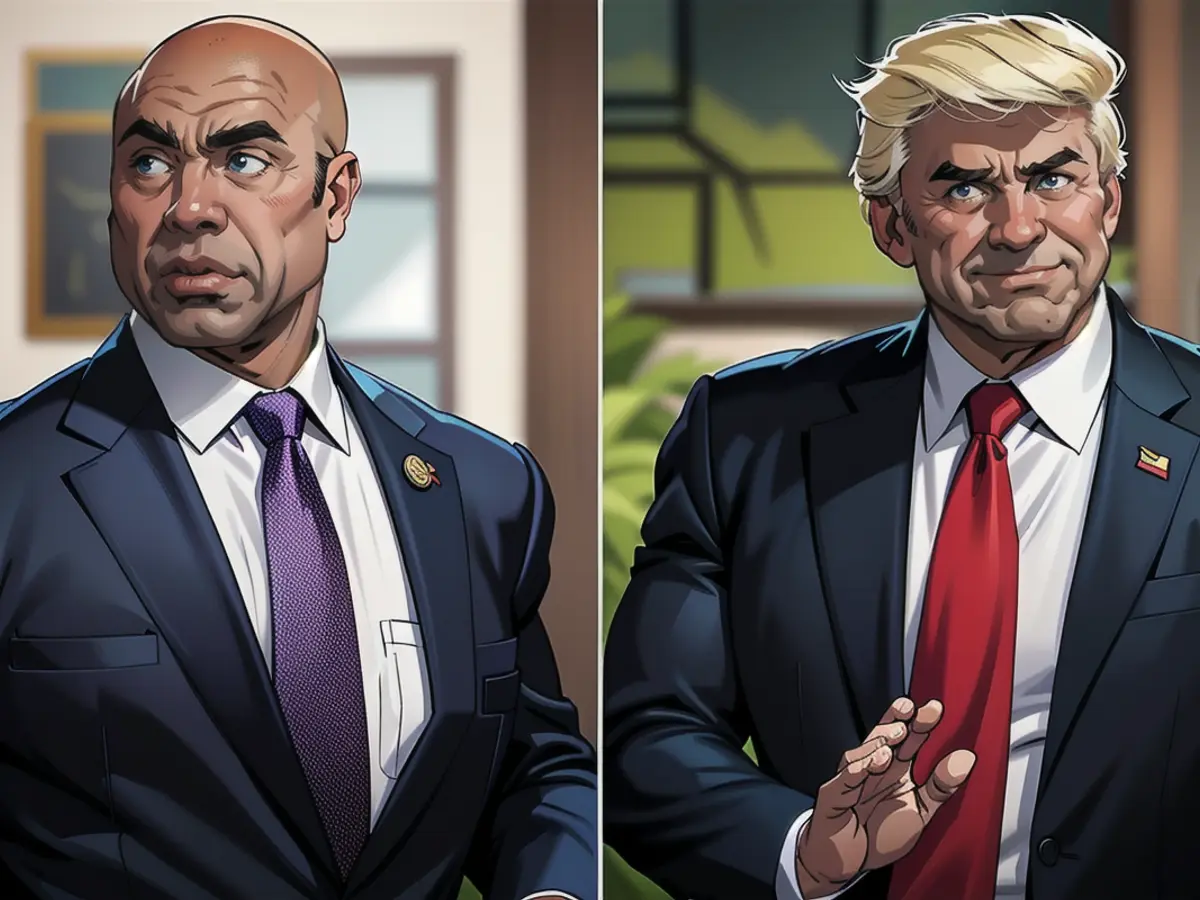 Republican Sen. Tim Scott of South Carolina (left). President Donald Trump (right).