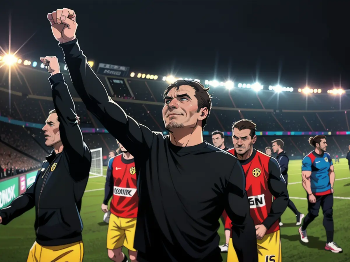 Dortmund manager Edin Terzić was emotional during the closing stages of the match.