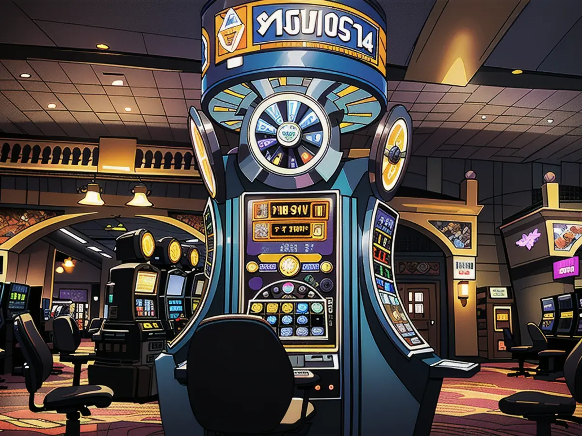Machines à sous de la Roue de la Fortune sur le plancher du Great Cedar Casino au Foxwoods Resort...