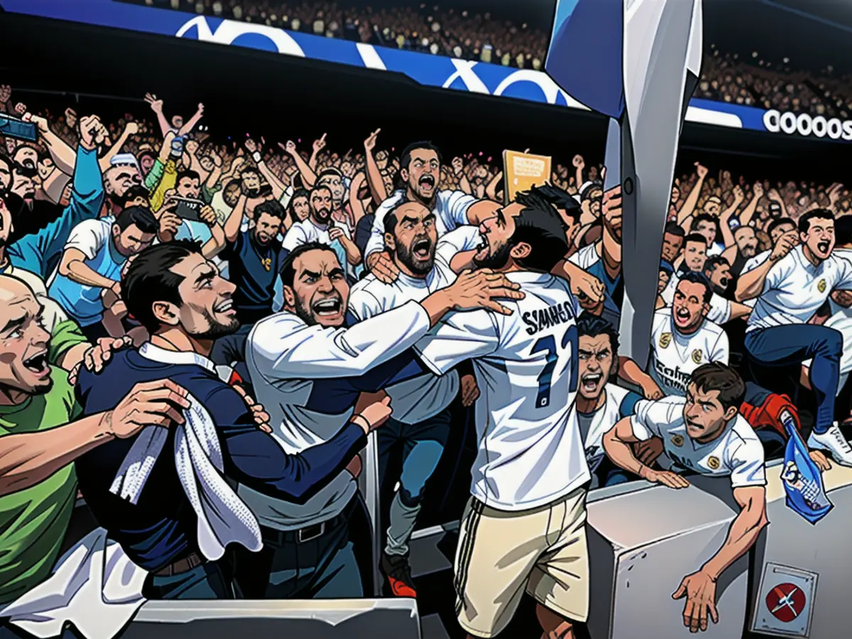 Fans inside the Santiago Bernabéu erupted as Real Madrid won the dramatic match.