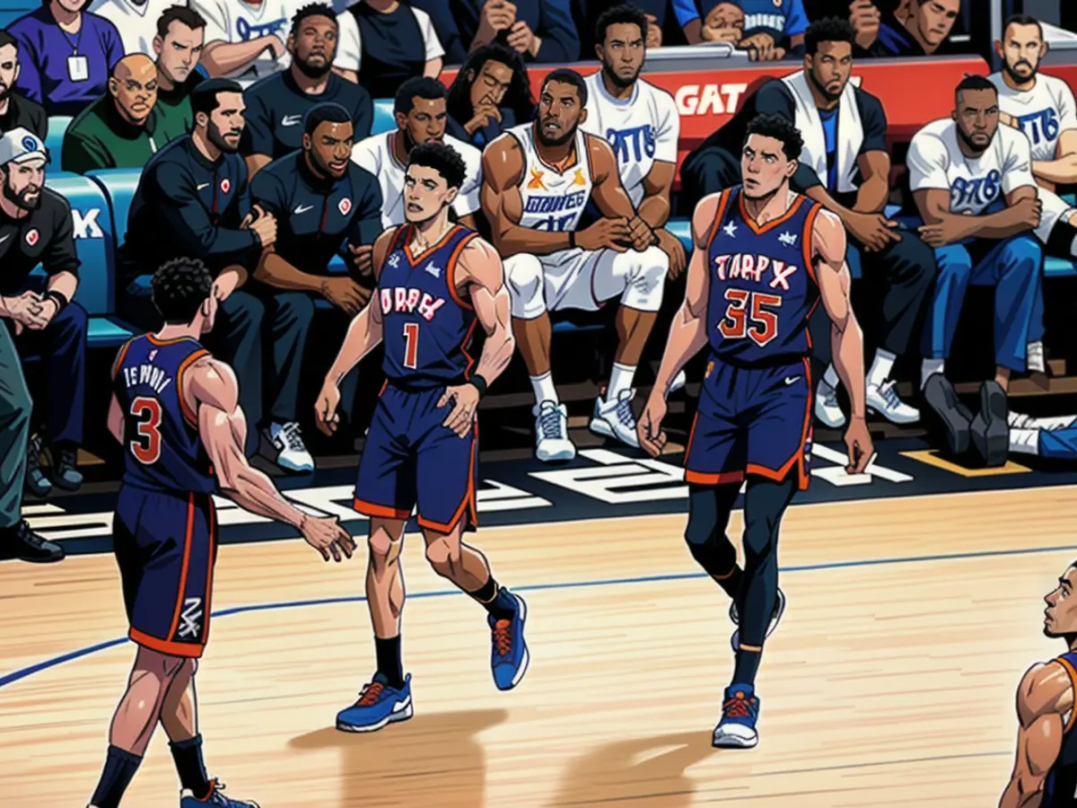 The star trio of Kevin Durant (from right), Devin Booker and Bradley Beal were sent home with a 4:0 win