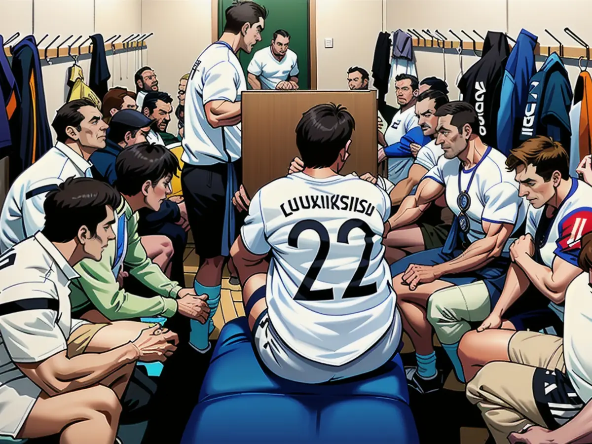 A look into the dressing room: Oliver Luksic (standing) wants to lead 