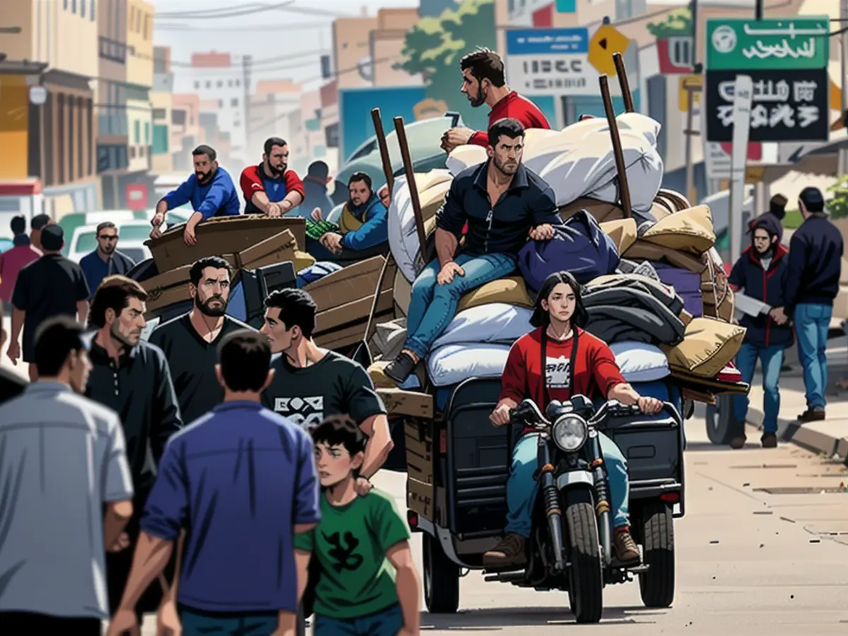 Muitas pessoas empilharam os seus pertences em atrelados e estão a conduzir de Rafah Oriental para a zona de proteção criada por Israel