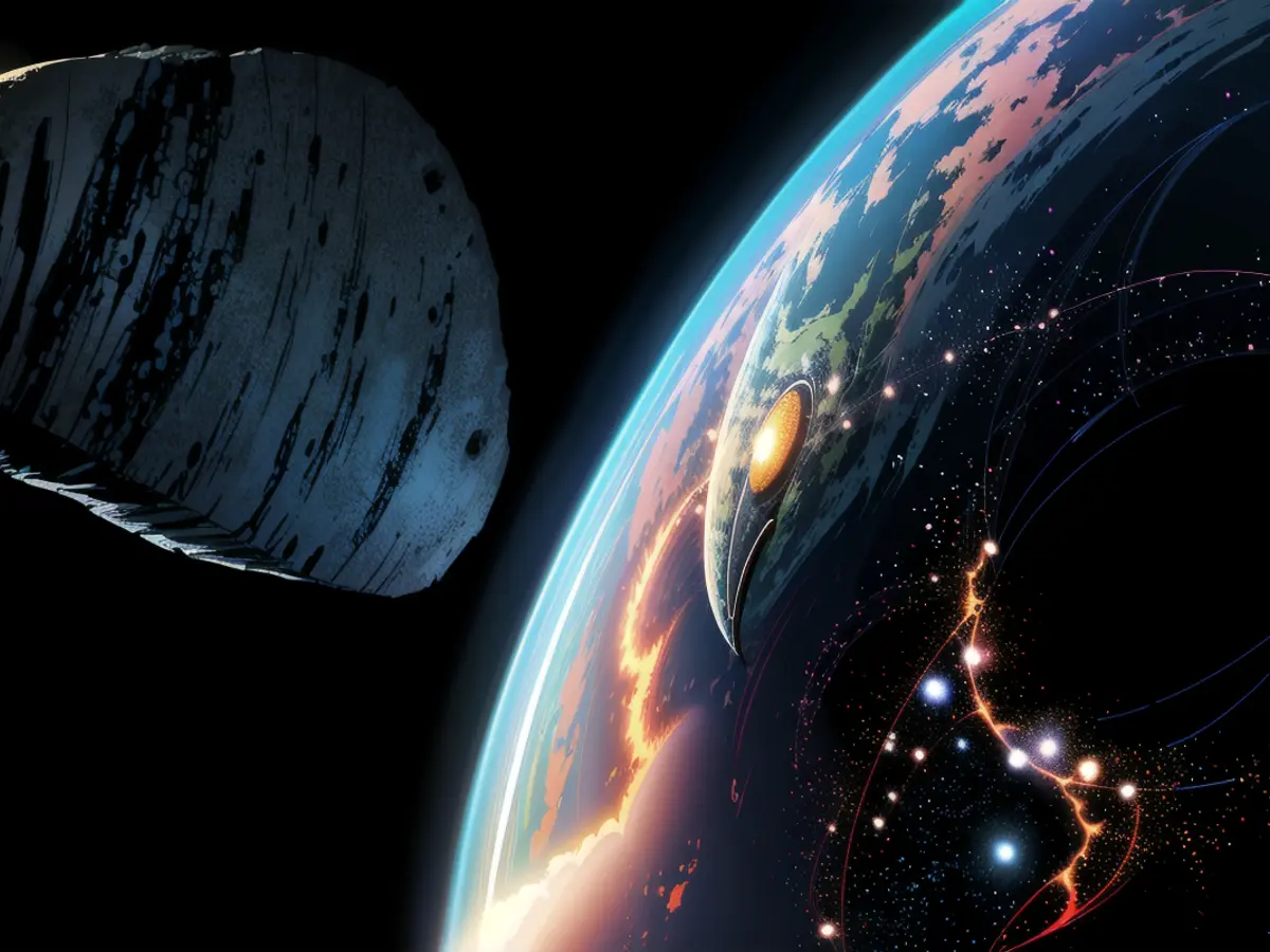 Voici comment un illustrateur voit l'approche de l'astéroïde destructeur Apophis vers la Terre