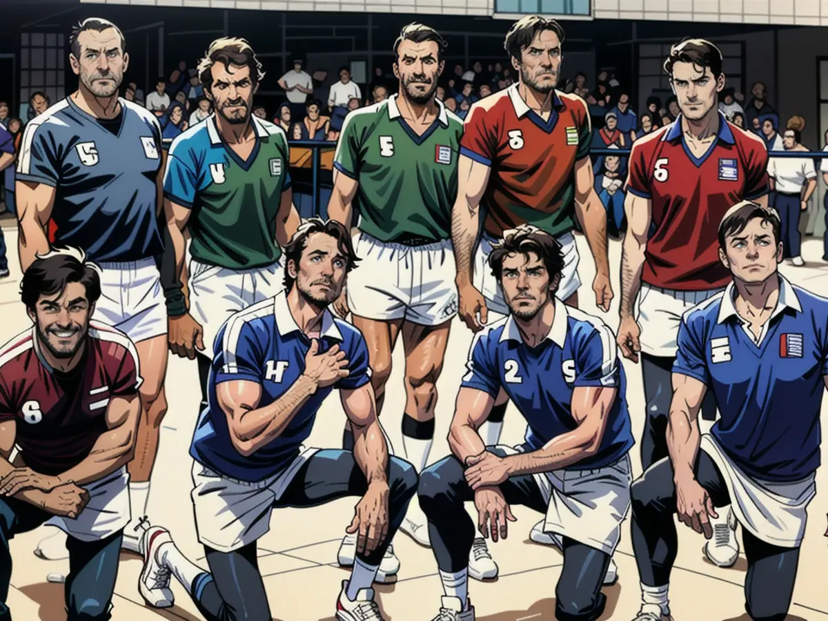 Selleck (number 15) is a passionate sportsman. He played volleyball in the 80s and was honorary captain of the US team at the 1984 Olympic Games in Los Angeles